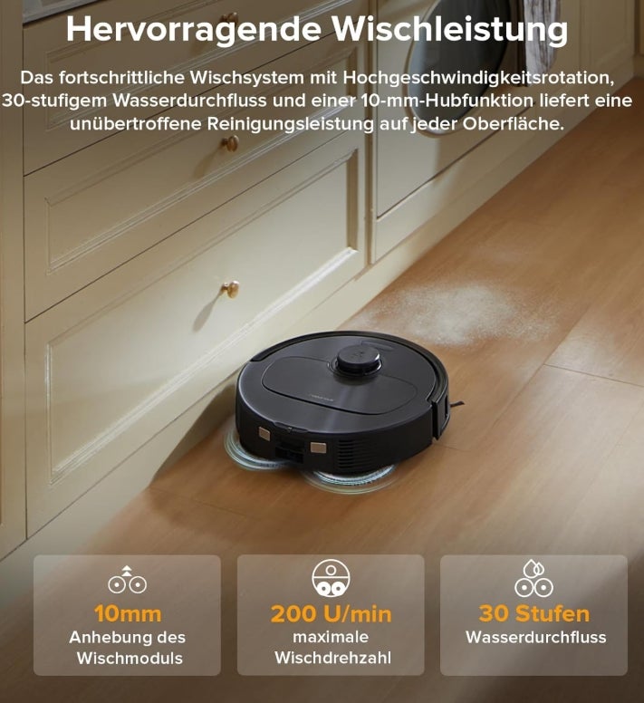 roborock Qrevo Serie Saugroboter mit Wischfunktion, 8000Pa Saugkraft(verbessert von Qrevo S), Anti-Verfilzungs-Seitenbürste, Hindernisvermeidung, LiDAR-Navigation, All-in-One Dock,Schwarz(QV 35A Set) 