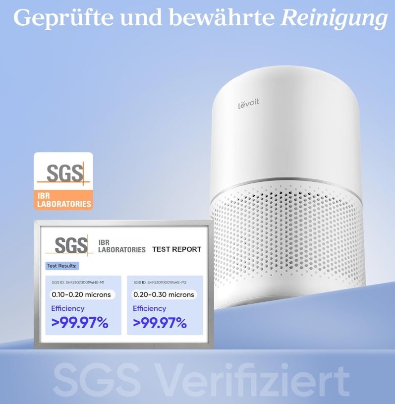 LEVOIT Core 300 Luftreiniger mit HEPA-Filter entfernt 99,97% des Pollen, Staub, Gerüche und Tierhaare, Air Purifier für 40 m² mit 4 Luftfilter zur Auswahl, Schlafmodus & Timer 