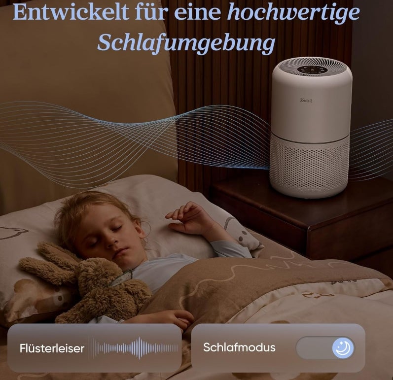 LEVOIT Core 300 Luftreiniger mit HEPA-Filter entfernt 99,97% des Pollen, Staub, Gerüche und Tierhaare, Air Purifier für 40 m² mit 4 Luftfilter zur Auswahl, Schlafmodus & Timer 