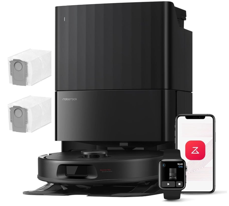 roborock Qrevo Serie Saugroboter mit Wischfunktion, 8000Pa Saugkraft(verbessert von Qrevo S), Anti-Verfilzungs-Seitenbürste, Hindernisvermeidung, LiDAR-Navigation, All-in-One Dock,Schwarz(QV 35A Set) 