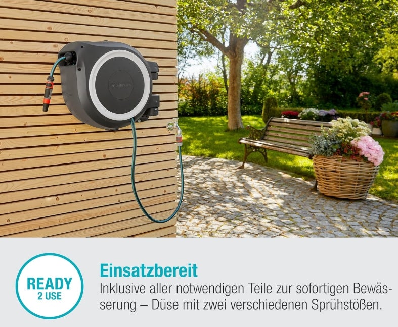 Gardena Original Wand-Schlauchbox RollUp L (weiß) 30 m