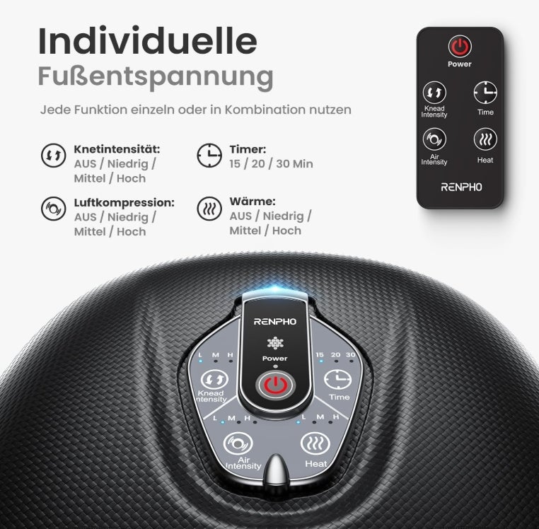 RENPHO Tragbar Fußmassagegerät mit Wärme