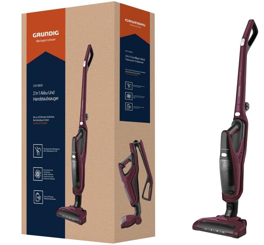 Grundig VCH 9930 Handstaubsauger 2 in 1, Li-Akku, 14,4 V, Violett 