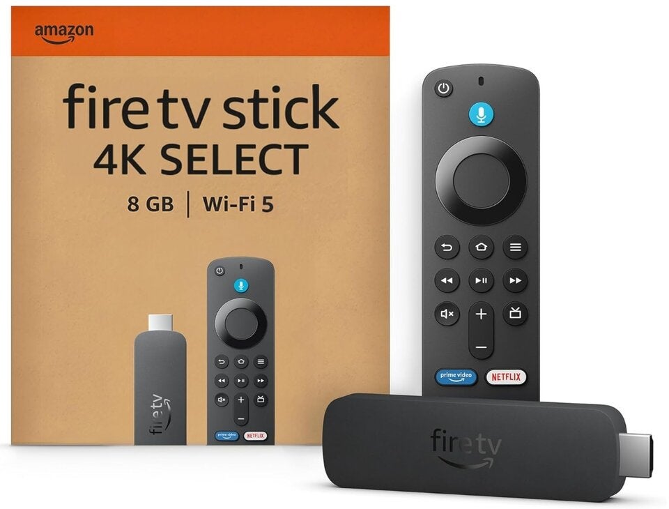 Zertifiziert und generalüberholt Amazon Fire TV Stick 4K Select (neueste Generation), beginne mit dem Streamen in 4K, Hunderttausenden von Filmen und Serienfolgen sowie kostenlosem Live-TV