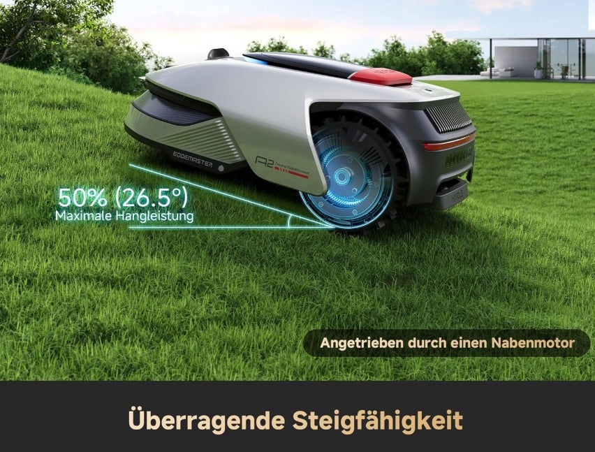 DREAME A2 1200 Mähroboter – kabellos ohne RTK, für Flächen bis zu 1200 m², mit 360° 3D-LiDAR & KI-Vision, Steigfähigkeit bis zu 50% (26,5°), u-förmiger Mähpfad, 5 cm EdgeMaster-Präzisionsschnitt 