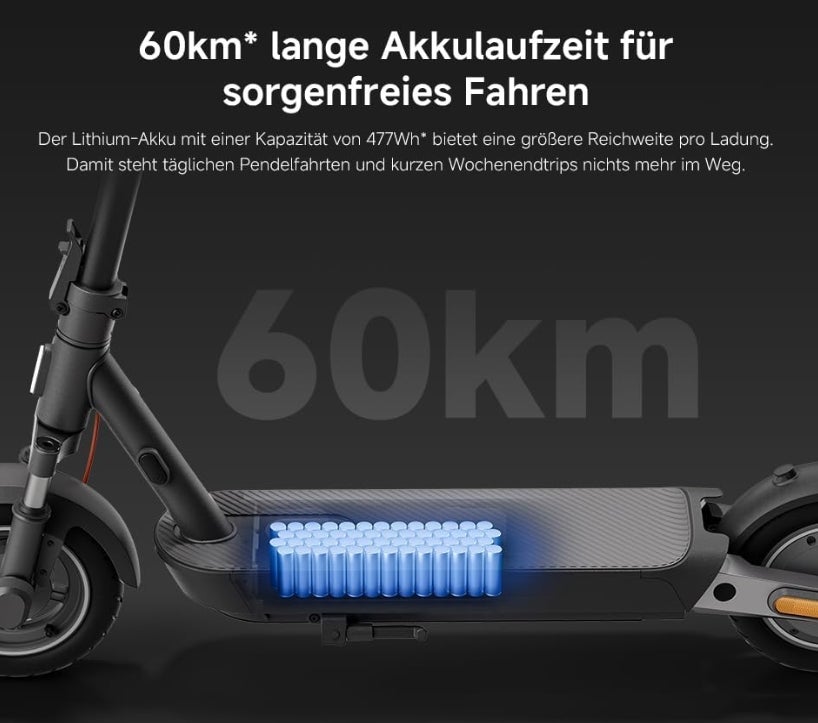 Xiaomi E-Scooter 4 Lite, 4 Pro Plus, 4 Ultra, 5 Elite, 5, 5 Pro oder 5 Max mit Deutscher Straßenzulassung (max 20km/h, bis zu 70km Reichweite und 25% Steigung, Luftreifen, Dual-Bremsen, Display, App) 