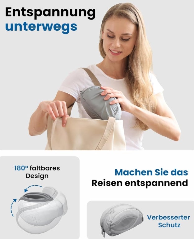 Bob and Brad EyeOasis 3 - Augenmassagegerät Weiß mit Wärme und Kälte, Kompression Massage und Musik, Augen Massagegerät Augenmaske für strapazierte/trockenen Augen, Geschenke für männer frauen 