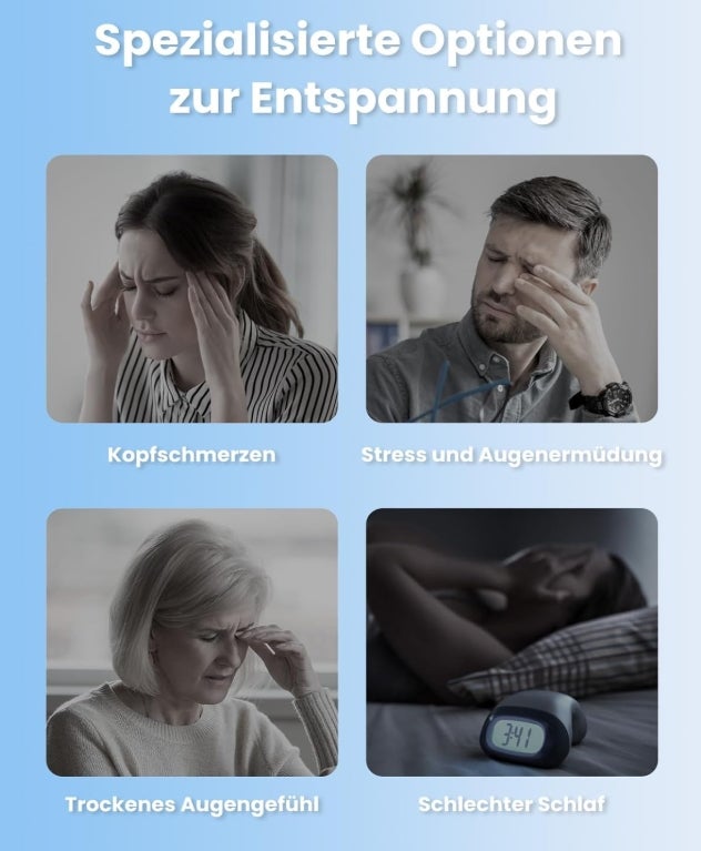 Bob and Brad EyeOasis 3 - Augenmassagegerät Weiß mit Wärme und Kälte, Kompression Massage und Musik, Augen Massagegerät Augenmaske für strapazierte/trockenen Augen, Geschenke für männer frauen 