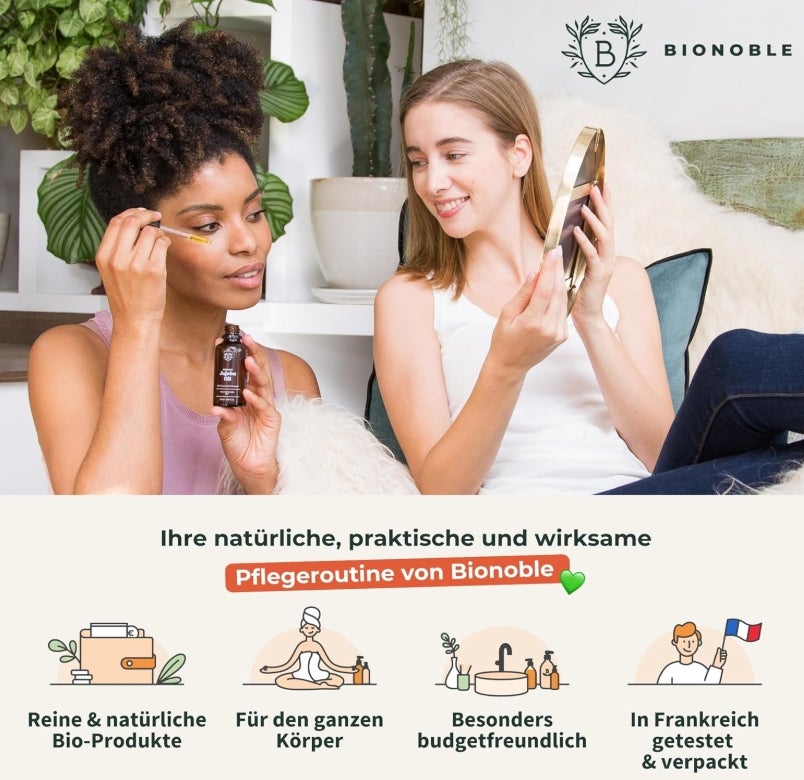 BIONOBLE Rosmarinöl Haare Bio - Fördert Haarwachstum, Verlangsamt Haarausfall, Kopfhaut Öl - Hair Oil mit Rosmarin Öl und Rizinusöl 