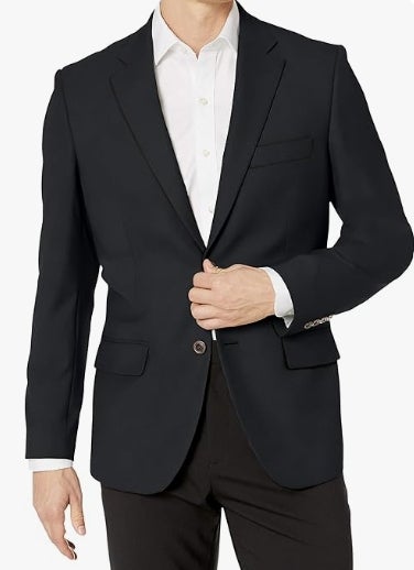 Amazon Essentials Herren Klassischer Stretch-Blazer mit langen Ärmeln und Knopfleiste vorne 
