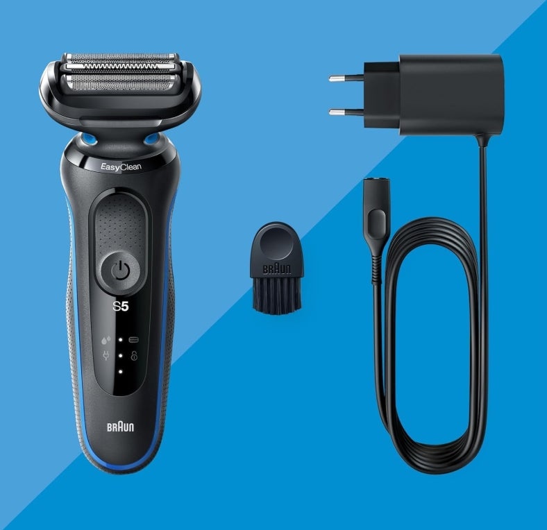 Braun Series 5 Rasierer Herren Elektrisch, Elektrorasierer mit 50 Min. Akku und EasyClean, Rasierapparat, Trockenrasierer, Wet & Dry, Wasserdicht, Made in Germany, 51-B1000s, Blau 