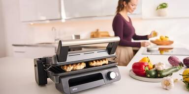 Braun MultiGrill 5 CG5033IGY, 3in1 Grillpositionen (Kontaktgrill, BBQ, Ofen), 230&deg;, abnehmbarer Fettauffangbeh&auml;lter, sp&uuml;lmaschinenfeste Platten (2), 2000W, Schwarz&nbsp;