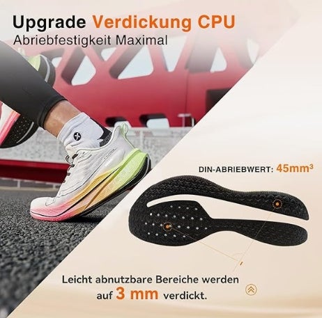 XTEP Professionelle 2000km Herren-Laufschuhe für Prüfungstraining,Hohe Dämpfung Starke Rückstoßfähigkeit Sneaker, rutschfeste und strapazierfähige Sportschuhe, ideal für Langstreckenläufe ab 10 km 