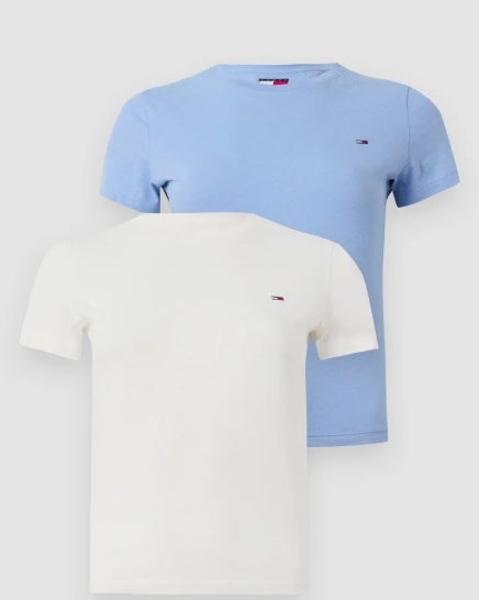 Tommy Jeans C NECK TEE 2 PACK - T-Shirt basic - offwhite 