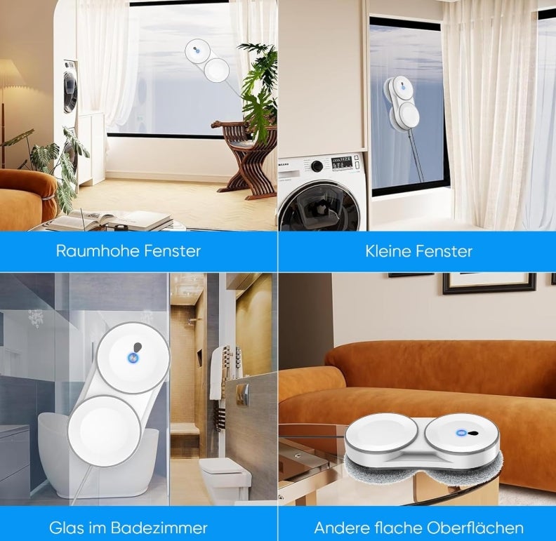 GAGAFEEL Fensterputzroboter, 5600 Pa fensterroboter, 3 Reinigungsmodi, mit Automatische Doppel-Sprühfunktion, Intelligente Navigation, Fernbedienung, mit 60ML Tank, für Glatte Oberflächen 