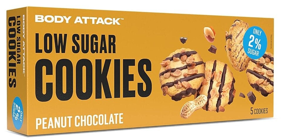 BODY ATTACK LOW SUGAR COOKIES - Peanut Choc - 125 g - Köstliche Sorten mit wenig oder keinem Zucker&nbsp;