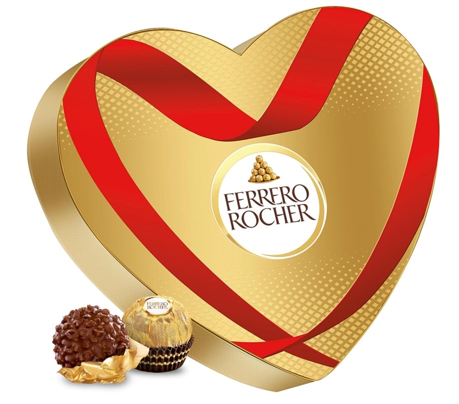 Ferrero Rocher Herz – Valentinstag-Geschenk für Ihn & Sie – Knusprig-cremige Nuss-Pralinen-Spezialität 