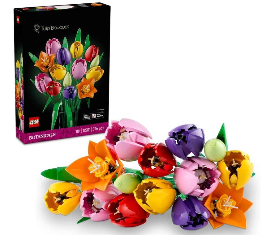 Lego Botanicals Tulip Bouquet - Artificial Flowers Building Set for Adults - incl. 14 Faux Tulips in 5 Colours 