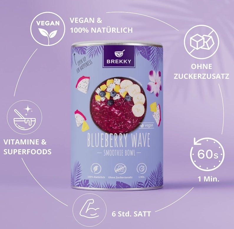 BREKKY - Blueberry Wave- Smoothie Bowl - vegan 