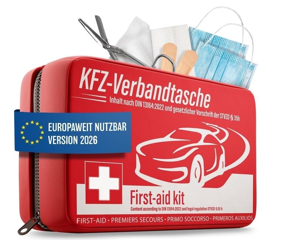 KFZ Kombitasche (3 in 1) nach aktueller Norm 2026 - Inkl. Warndreieck, Warnweste 