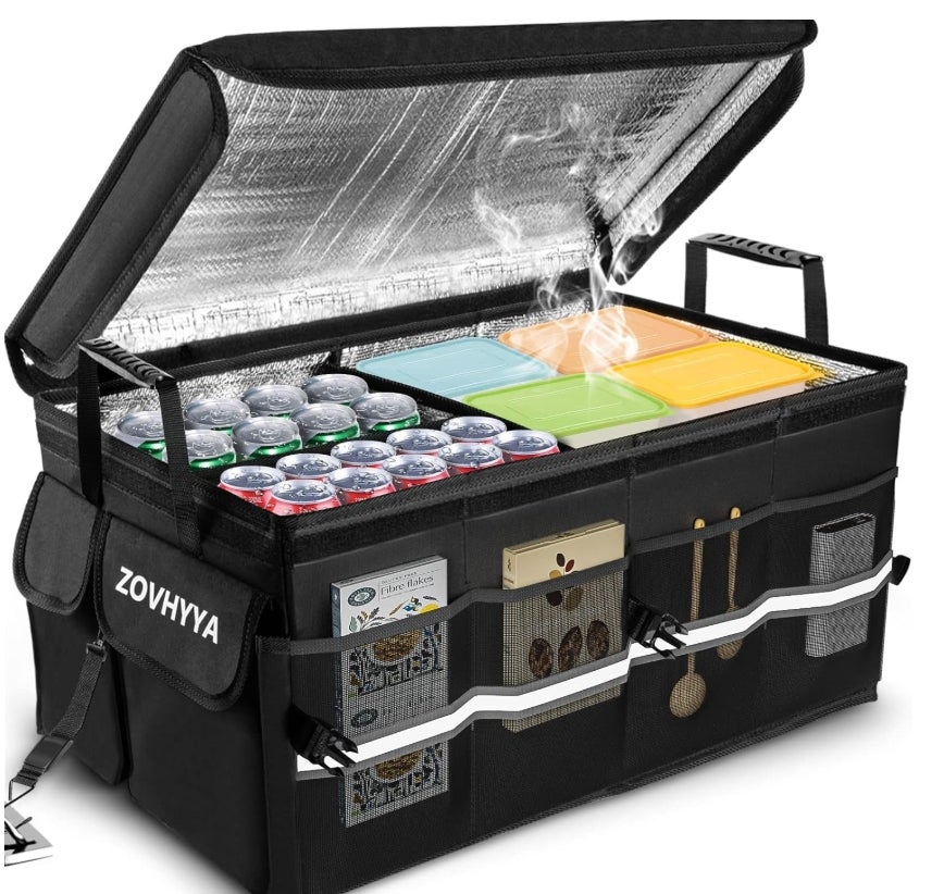 Kofferraum Organizer 68L Auto Organizer Wasserdichte Praktische Auto Kofferraumtasche mit Dicken Decke und Boden Tragbare faltbare Auto Kofferraum Box 