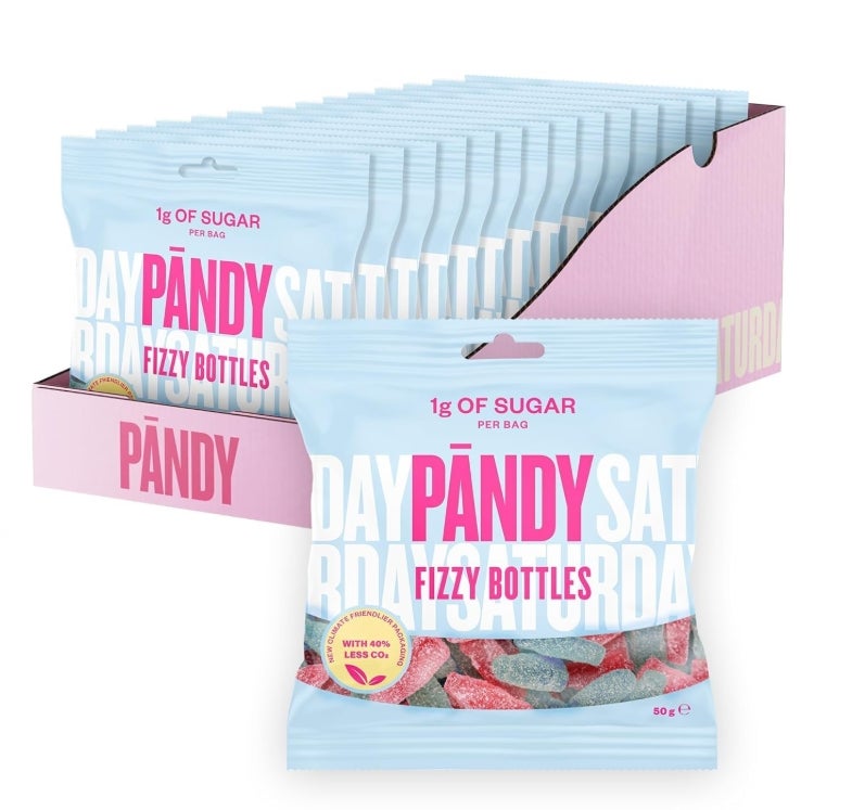 PÄNDY Fizzy Bottles Zuckerfreie Süßigkeiten Bonbons Gummibärchen ohne Zucker 