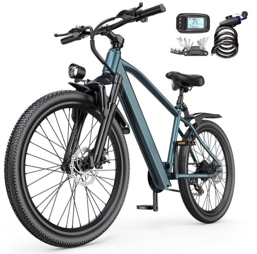 Eleglide E Bike, E-Bike Herren Damen mit 250W Motor 10Ah Akku, Offroad E-Mountainbike, 7 Gänge Elektrofahrrad Für Berge und Pendeln, Multifunktional, Höchstgeschwindigkeit 25km/h, 35 km Reichweite 