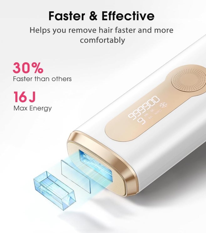 Haarlosy IPL Geräte Haarentfernung Laser mit Kühlfunktion, Schmerzfreie Haarentfernungsgerät mit HR/SC/RA Erweiterte Funktionen,999,900 Lichtimpulse und 9 Energiestufen für Körper, Gesicht, Bikini 