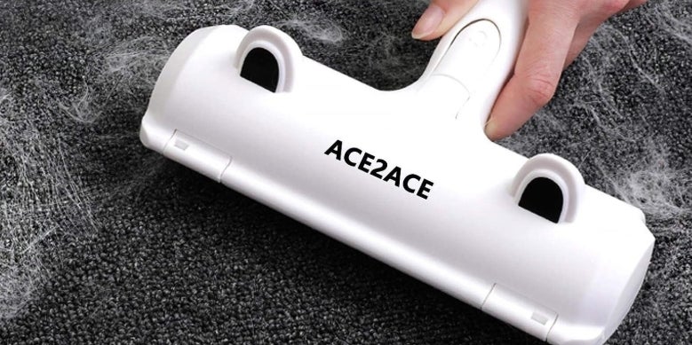 ACE2ACE Tierhaarentferner Fusselrolle, Fusselrolle für Hundehaare und Katzenhaare Wiederverwendbar, Fusselbürste für Tierhaar, für Sofa, Bett, Teppich, Kratzbaum, weiß 