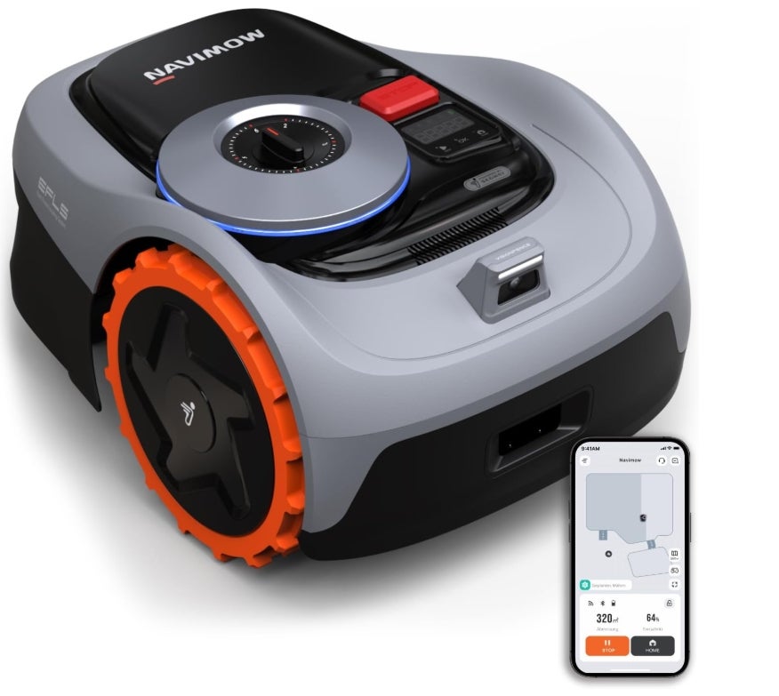 Navimow i105E Mähroboter ohne Begrenzungskabel, Empf. 500 m², Max. 600 m², RTK+Vision Rasenmäher Roboter Testsieger, Igelschutz Rasenroboter, KI Auto Kartierung 