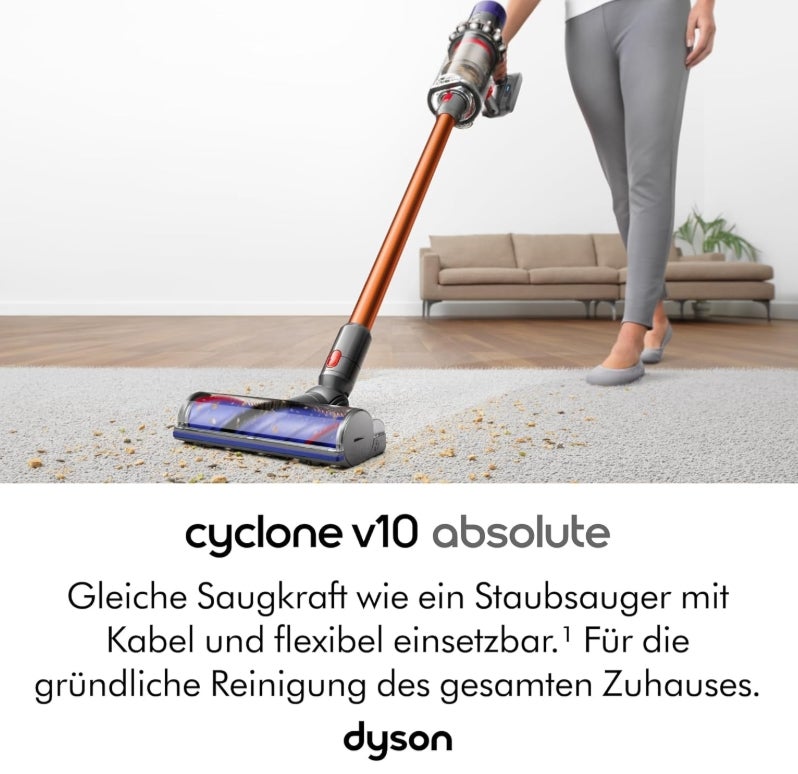 Dyson Cyclone V10 Absolute kabelloser Staubsauger (Nickel/Kupfer) 