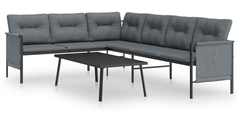 vidaXL 2-tlg. Garten-Lounge-Set Anthrazit Stahl (362810) 