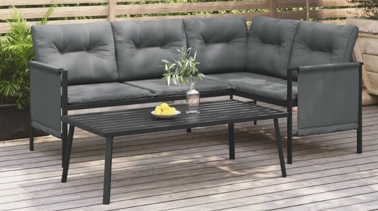 vidaXL 2-tlg. Garten-Lounge-Set Anthrazit Stahl (362810) 