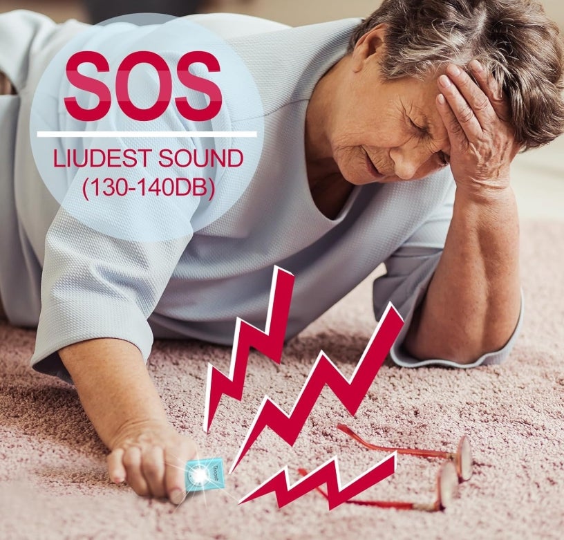 Der Original Persönlicher Alarm Für Frauen, Originale Selbstverteidigungs-Schlüsselanhänger für Damen, persönlicher Alarm, von der Polizei empfohlen, LED-Stroboskoplicht, 130 dB Sirene (Azure)