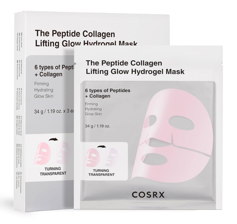 COSRX Pink Peptide Collagen Lifting Glow Hydrogel Gesichtsmasken Hautpflege 3 Stück 