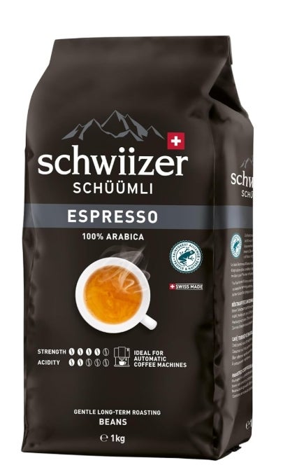 Schwiizer Schüümli Espresso, 100% Arabica Kaffeebohnen, kräftig-intensiv 