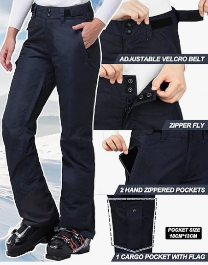 Damen Skihose Outdoorhose Wasserdicht Winddichte Softshellhose Warme Gefütterte Thermohose 