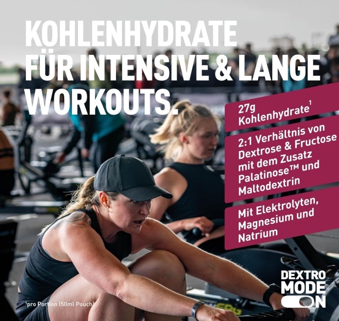 Dextro Energy Long Distance Gel Mango Passionfruit + Magnesium und Natrium - 12 x 50ml (12er Pack) - High Carb Energy Gel mit Palatinose und Elektrolyte zur gleichmäßigen Kohlenhydratversorgung 