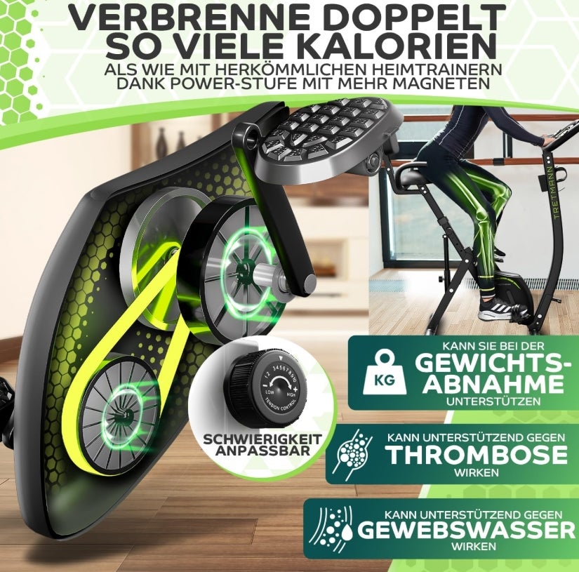Tretmann NEU 3in1 Heimtrainer Fahrrad klappbar