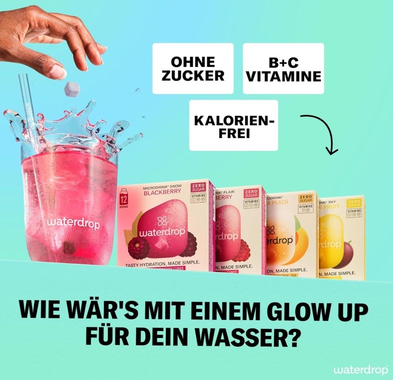 waterdrop® Beeren & Früchte Set – 48 Waterdrop Würfel in 4 verschiedenen Sorten – Zuckerfreier Durstlöscher & Alternative zu Getränkesirup und Geschmackspulver – Flavour Drops im Wasser auflösen 