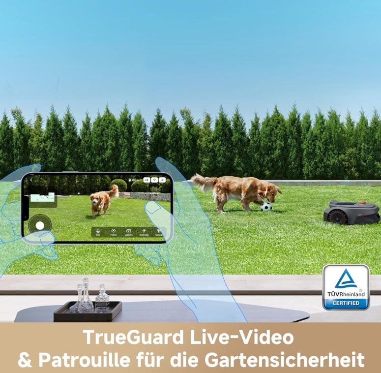 MOVA ViAX 250 Mähroboter Ohne Begrenzungskabel, Empf. 250m², KI-unterstützte Auto-Mapping, U-förmige Bahnen, Hindernisvermeidung Dual-Vision, Besserer Kantenschnitt, Für Komplexe Gelände, Appsteuerung 