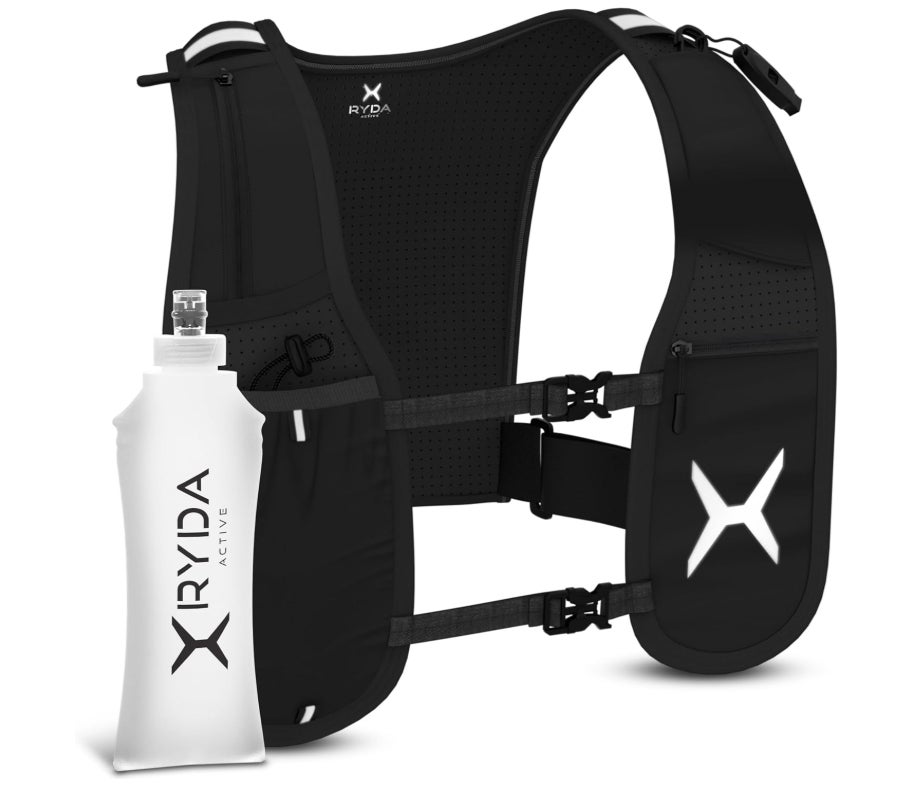 Laufweste Damen & Herren | wasserdichte Handytasche | Ultraleicht 270g | 500ml Trinkflasche & Pfeife | reflektierend & universell verstellbar | ideal für Joggen, Trail & Marathon 