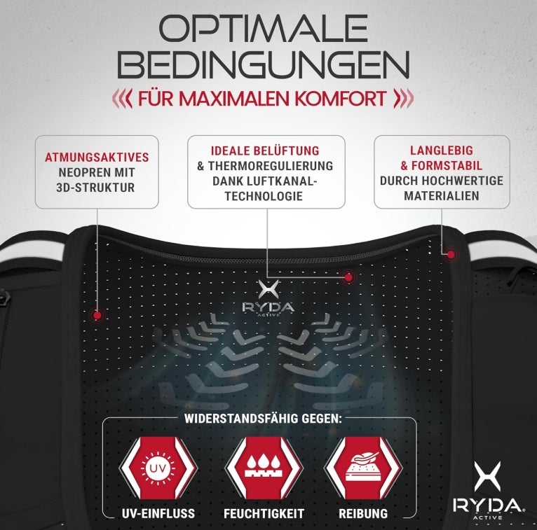 Laufweste Damen & Herren | wasserdichte Handytasche | Ultraleicht 270g | 500ml Trinkflasche & Pfeife | reflektierend & universell verstellbar | ideal für Joggen, Trail & Marathon 