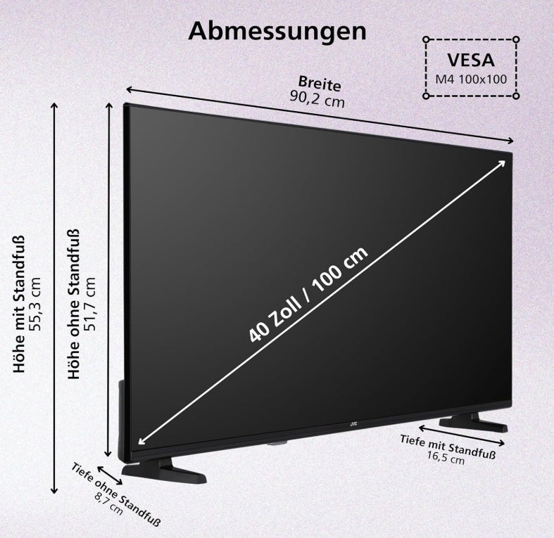 JVC Fernseher 40 Zoll Fire TV Full HD Smart TV HDR Fernseher mit Alexa Sprachsteuerung und Triple Tuner, LED TV LT-40VRF3555 (2026)&nbsp;