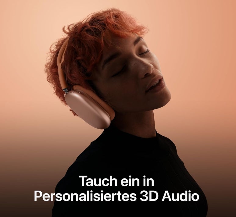 Apple AirPods Max Kabellose Kopfhörer, aktive Geräuschunterdrückung auf Pro Level, Transparenzmodus, personalisiertes 3D Audio, USB-C Ladecase, Mitternacht 