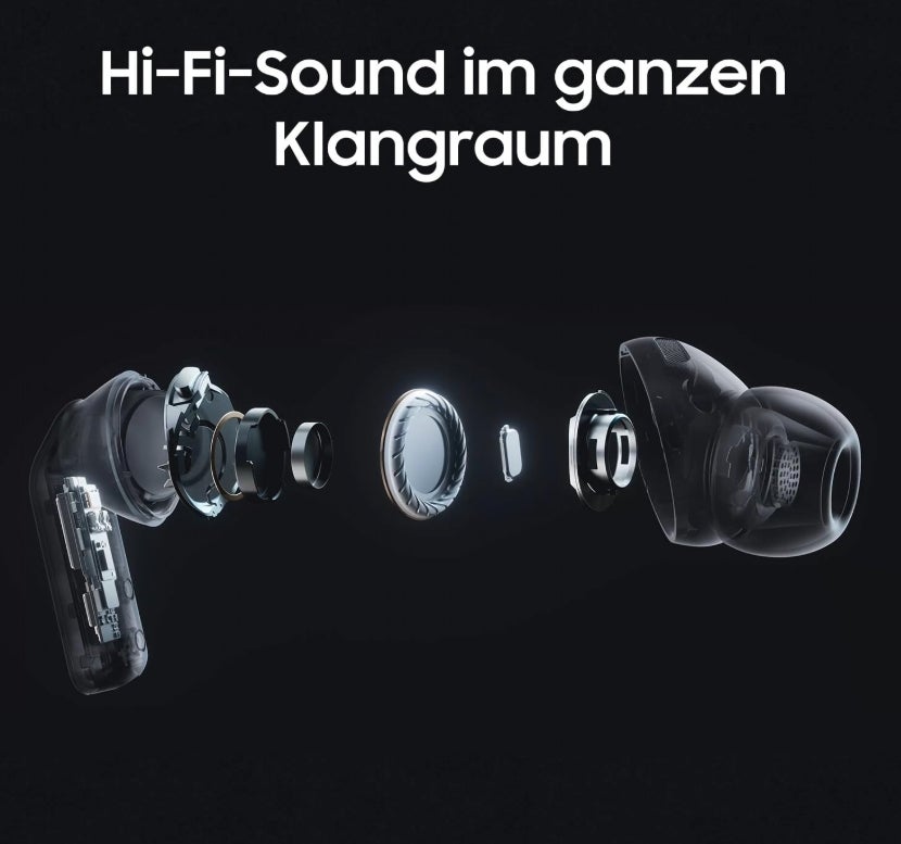 Samsung Galaxy Buds4 Pro, Kabellose Hi-Fi Bluetooth-Kopfhörer, 2-Wege-Lautsprecher, Geräuschunterdrückung per Adaptive Noise Cancelling, In-Ear-Ohrhörer, 360 Audio, AI Agent mit Sprachsteuerung, Black 