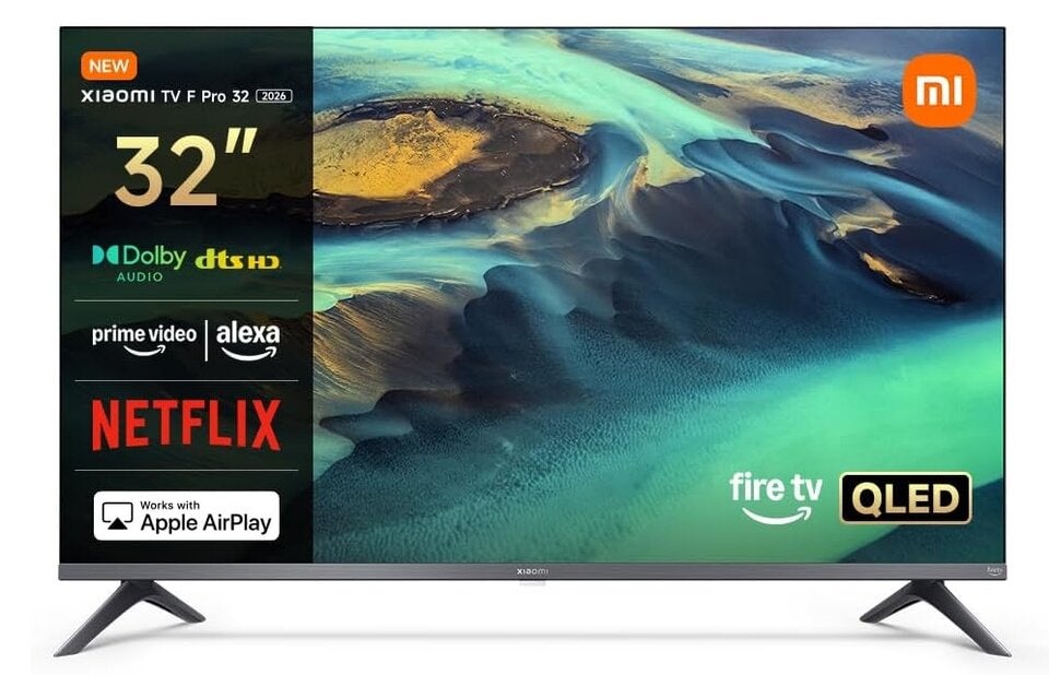 Xiaomi TV F Pro 32, 32 Zoll (81 cm), QLED, Smart TV, Fire OS7, Triple Tuner DVB-C/S/S2/T/T2,Dolby Audio™, DTS Virtual:X, DTS-HD, Sprachsteuerung mit Alexa, Kompatibel mit Apple AirPlay 
