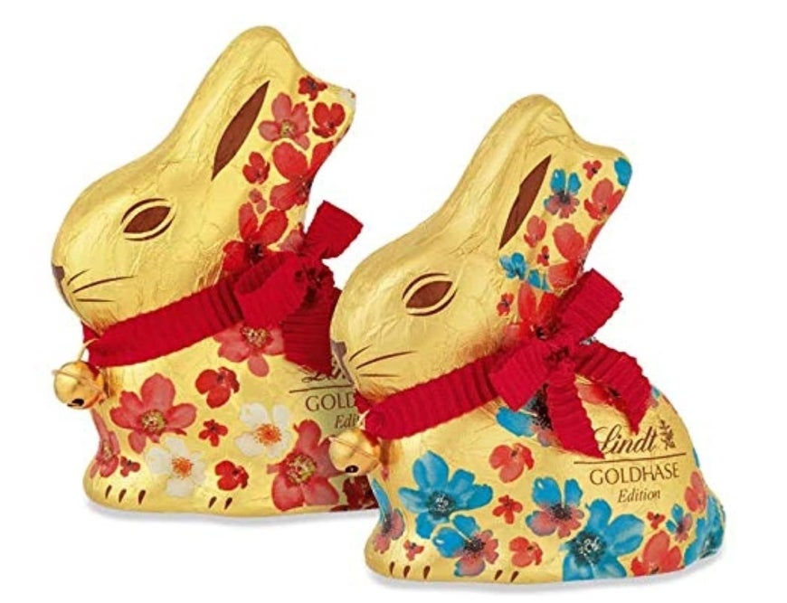 Lindt Schokolade GOLDHASE Blumen Edition | 8 x 100 g GOLDHASE | Premium Vollmilch-Schokolade in Hasenform zu Ostern | Osterschokolade | Schokoladengeschenk | Schokoladenhase | Osterhase 