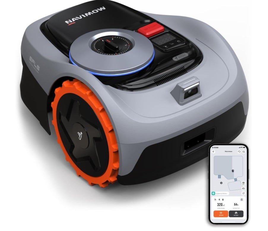 Navimow i105E Mähroboter ohne Begrenzungskabel, Empf. 500 m², Max. 600 m², RTK+Vision Rasenmäher Roboter Testsieger, Igelschutz Rasenroboter, KI Auto Kartierung 