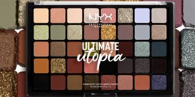 NYX Professional Makeup Lidschattenpalette, Ultimate Shadow Palette, Gepresster Puder Lidschatten, 40 Farbt&ouml;ne, Matt, Satiniert, Metallic, Farbton: Ultimate Utopia&nbsp;